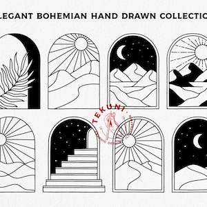 Set de minimalista y elegante colección boho vector, boho svg, descarga instantánea