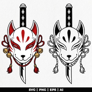 Kitsune Mask, Fox mask, Japanese, Cut Files, Instant download