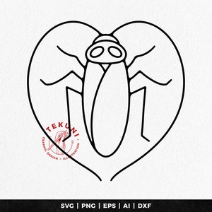 ハート型のゴキブリ SVG - 即時ダウンロード