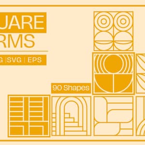 Square Forms Bundle SVG, Abstract Geometric Shapes, Modern Vector Elements Vol 5