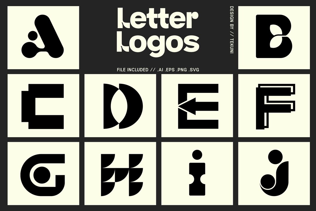 Letter Logo Template Bundle: Modern Monogram Logo Vector Set Vol 4 ...