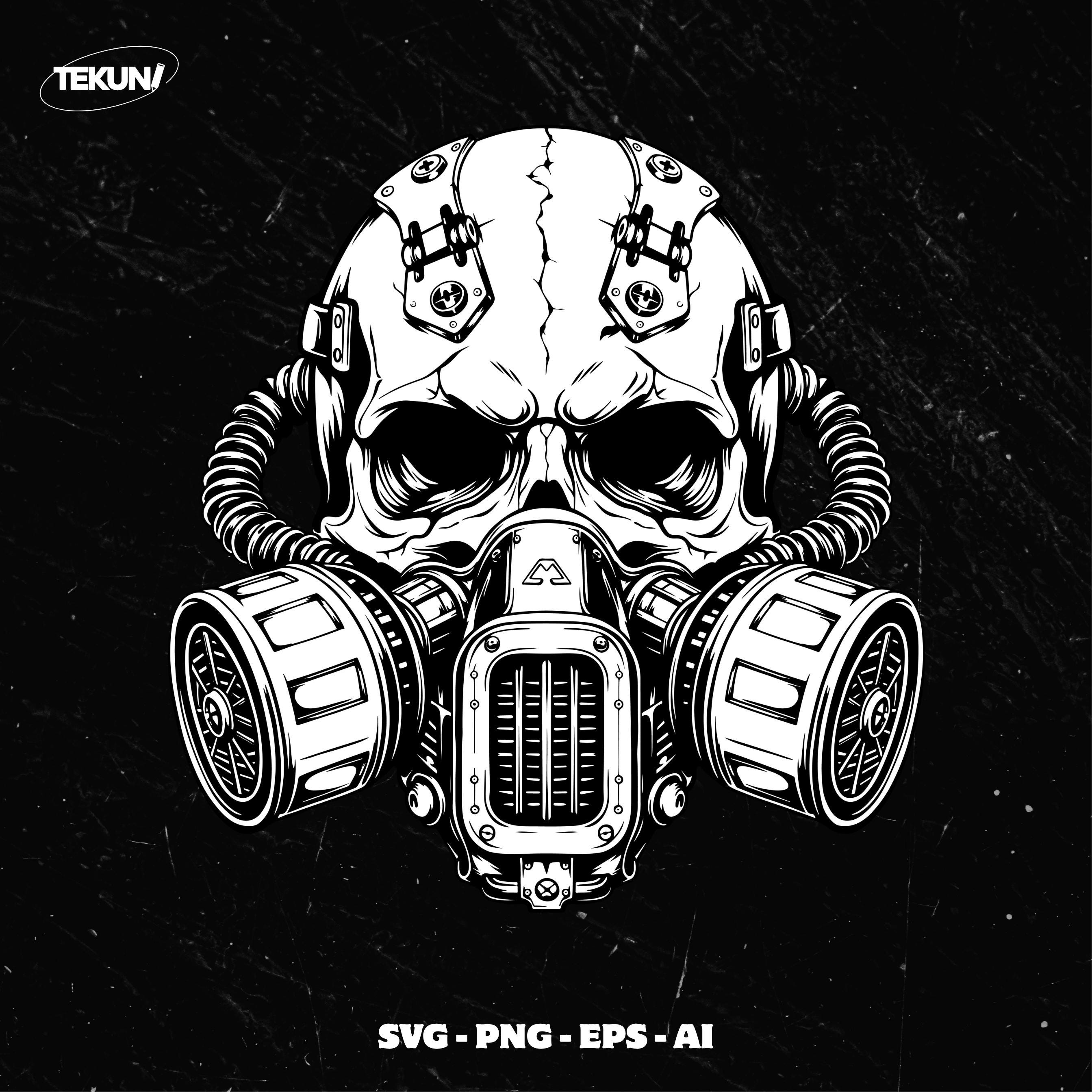 Gas Mask Skull SVG, Cyberpunk Skull, Steampunk Vector Design - Etsy