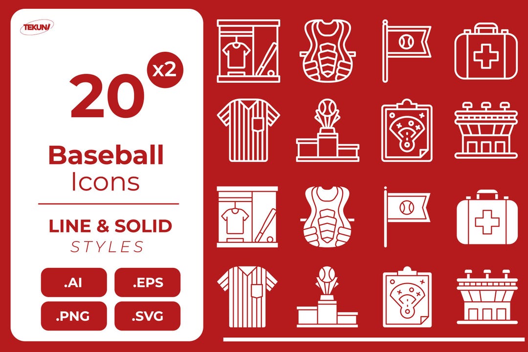 Baseball Icons SVG, Sports Icon Set, Baseball Cut Files for Cricut ...