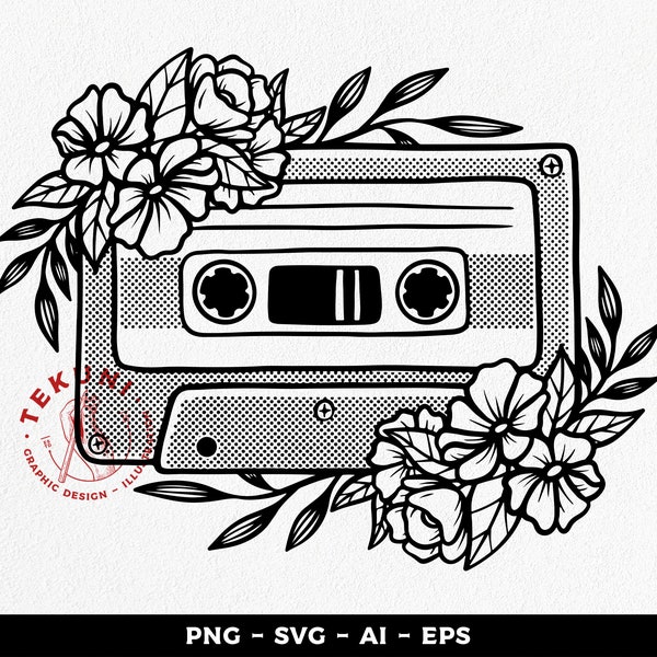 cassette tape svg files for cricut, groovy svg 80s, instant download