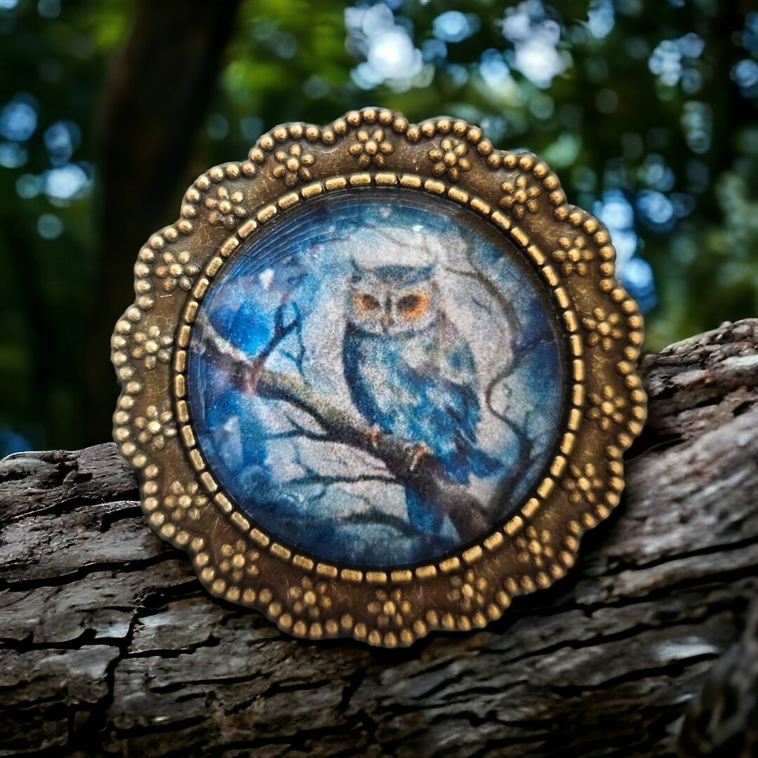 Cristal lune hibou broche strass croissant broche épinglettes pour femmes hommes (Blanc Cristal lune hibou broche strass croissant broche épinglettes pour femmes hommes (Blanc