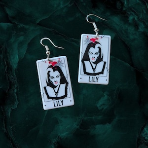 Boucles d'oreilles façon carte de tarot lily