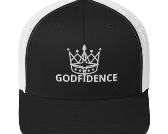 Gorra de camionero GODFIDENCE, parte trasera de malla, ajustable, regalo para él.