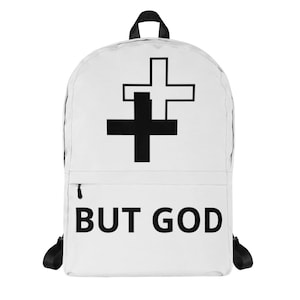 But God Double Cross Backpack, Inspirational Christian School Bag