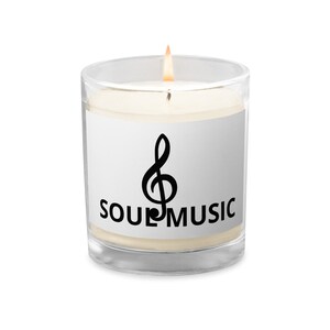 Soul Music White Soy Candle, Housewarming Gift, Faith Candle in Jar, Unscented Eco-friendly Home Decorative,  Gift for her or him