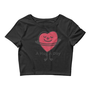 Adult Women Crop Tee Top, Heart Inspirational, Sporty Custom Crew Neck Pullover Tee, Summer Fun Gift for Friend, Sister, her