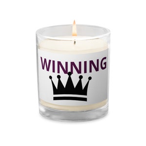 Winning Crown White Soy Candle, Housewarming Gift, Faith Candle in Jar, Unscented Eco-friendly Home Decorative, Gift for her, him