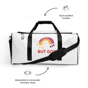 Bolsa de lona But God, bolsos y carteras, bolsa de viaje para hombres, mujeres, niños, Faith Overnighter, regalo para mamá, papá, niños, novia