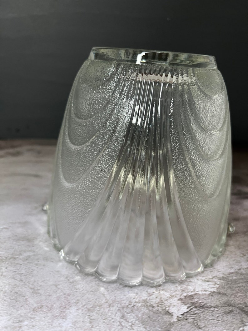 Vintage Art Deco Frosted Glass Ice Bucket Etsy