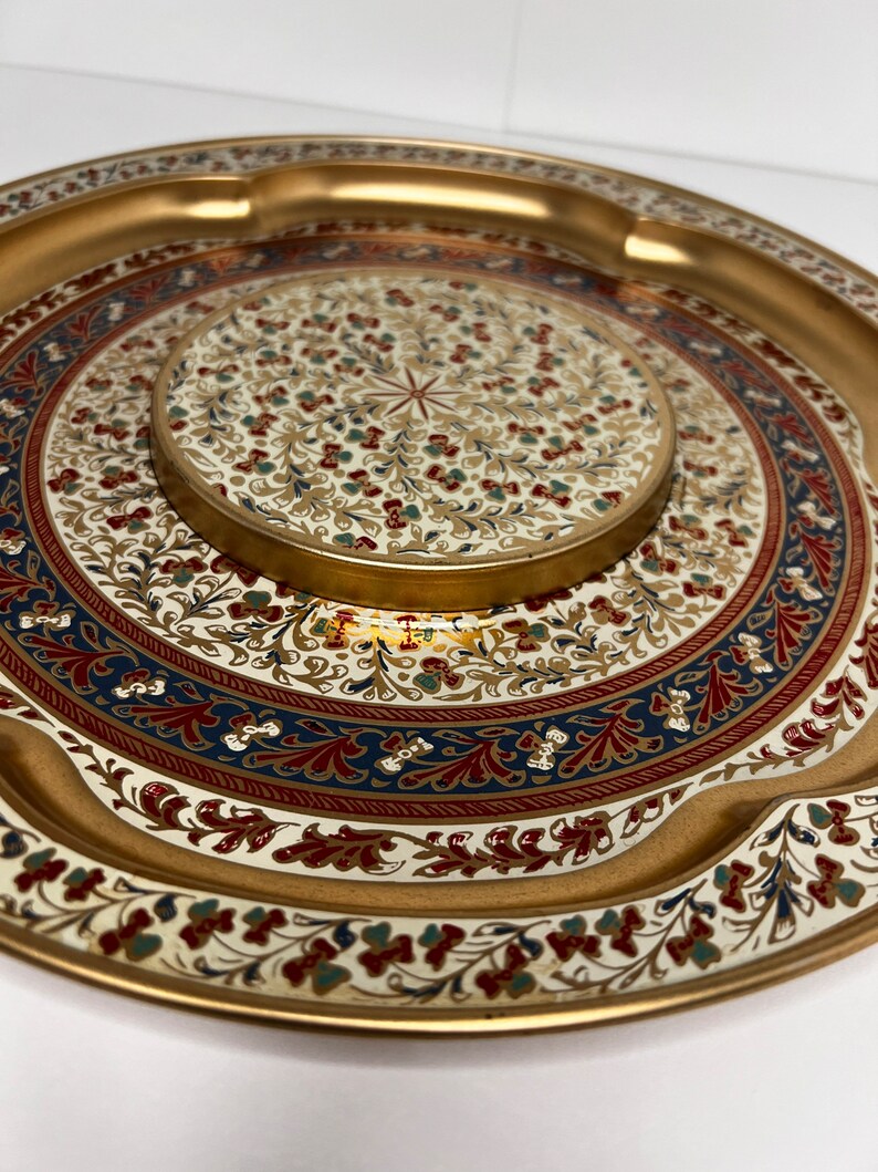 Vintage Tin Serving Tray Etsy