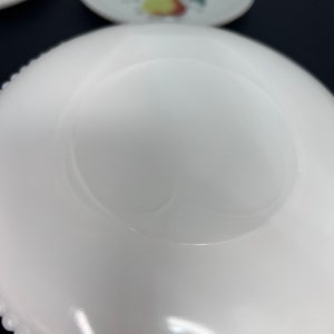 Vintage Milk Glass Beaded Fruit Dessert Plates-Set of 4 image 6