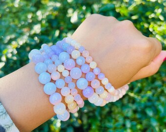 Handmade beans,Magnificent Natural gemstones moonlight Quartz Beads for Jewelry/Craft Making, Round: 6mm, 8mm, 10mm,Christmas birthday gift