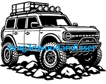 Ford Bronco JPG, PNG, SVG. 9 Pack Bundle. Best for use with Laser Engraver.
