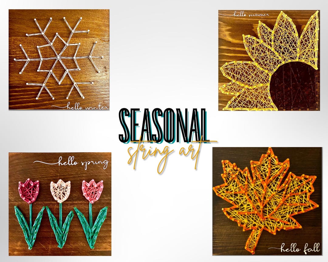 Seasonal String Art Spring Summer Fall Winter Theme - Etsy