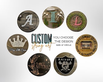 Arte de cuerda personalizado circular de 12" Usted elige el diseño y el tamaño