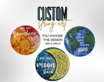 Arte de cuerda circular personalizado de 5 ". Elige el diseño y el tamaño