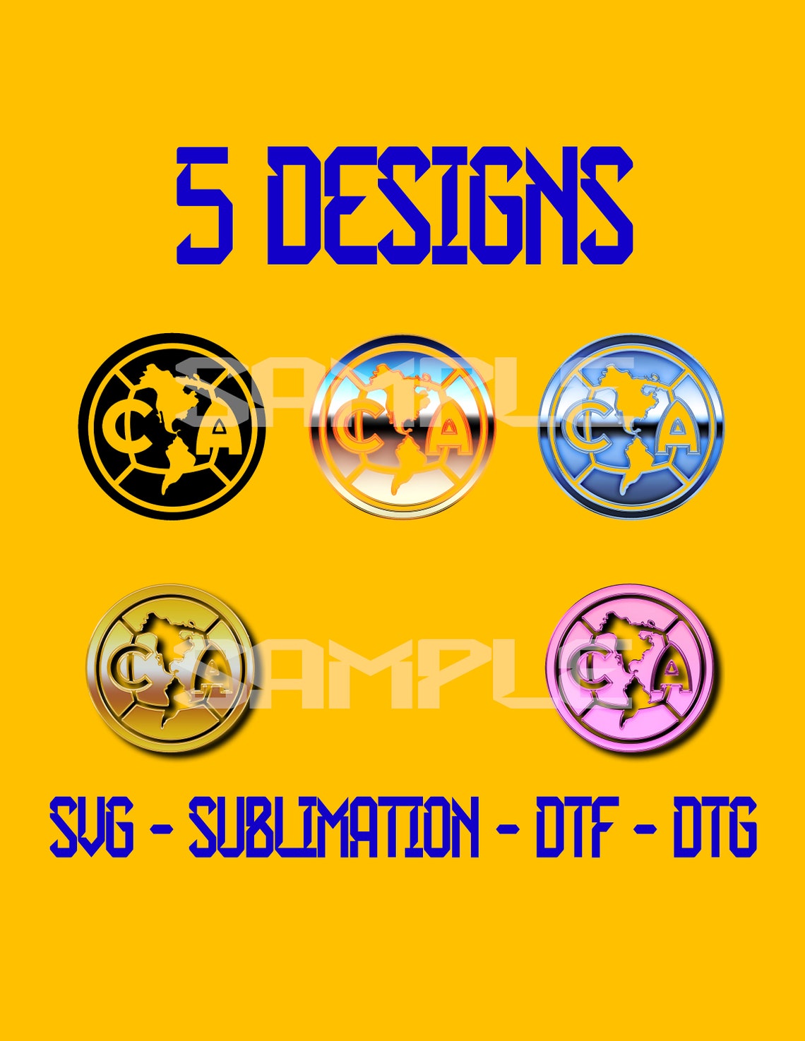 Club America Logos SVG DTF DTG Sublimation Stickers - Etsy