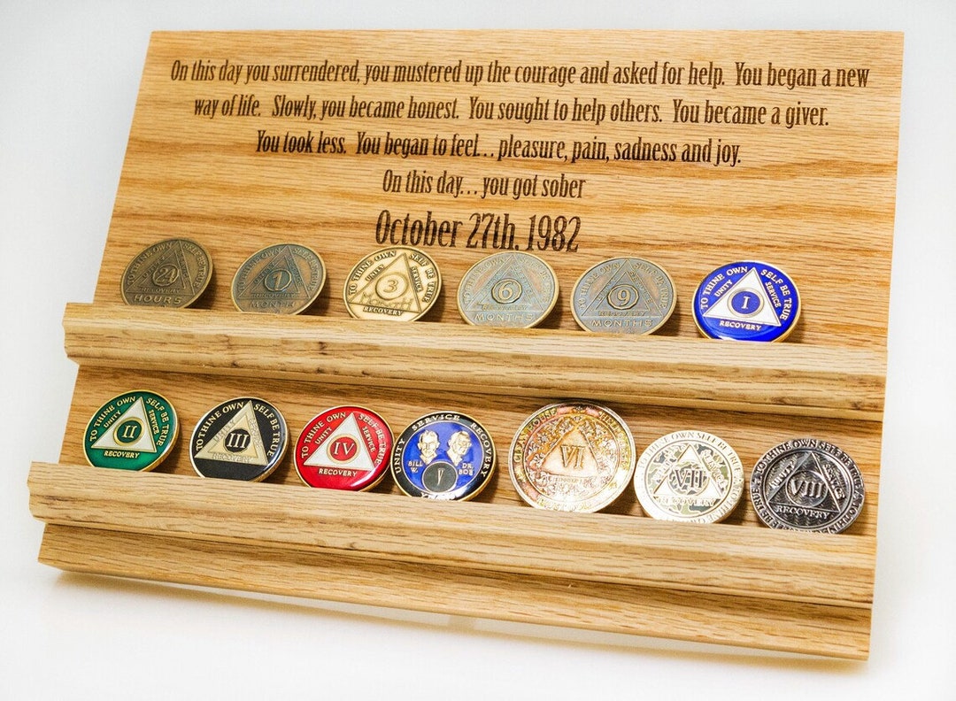 AA Coin Display: 16 Slot Medallion “on This Day You Got Sober” - Etsy
