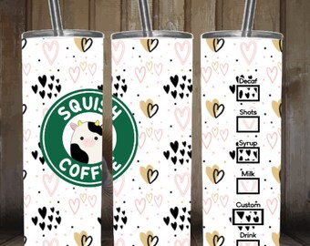 Cow Squish Coffee tumbler png