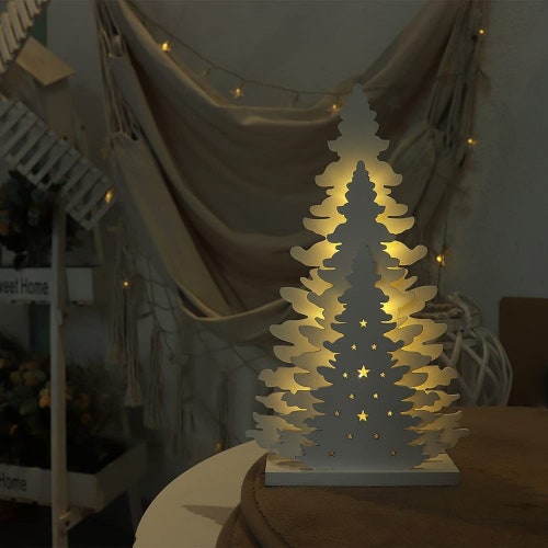 Wooden Christmas Tree Christmas Tree Tabletop Decor Xmas Etsy