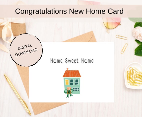 Printable New Home Card New House Card Home Sweet Home Card | Etsy