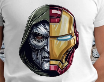 Dr. Doom and Iron Man Mask , Iron Man mask shirt , Dr.Doom Mask Shirt, robert downey jr Mask,comic book t-shirt ,