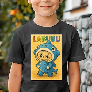 Custom Labubu Shirt - Personalized Comfort Colors Tee, Unique Labubu Design, Soft Cotton Casual Wear, Gift for Labubu Fans,Labubu shark