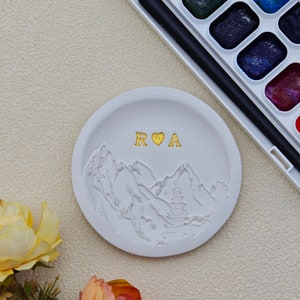 Mountain top personalized jewelry dish, gift for bride, bridesmaid gifts, engagement gifts, gift for couple