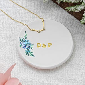 Custom Wedding Gift, Ring Dish, Date and Initials, Personalized Gift, Engagement Gift, Gift for Couple, Bridal Shower Gift