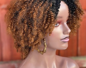 Peruki z kręconymi włosami afro, peruka z kręconymi włosami, peruki bez kleju, blond peruka afro, peruka afro z kucykiem, wykonane z włókien włosów wysokotemperaturowych