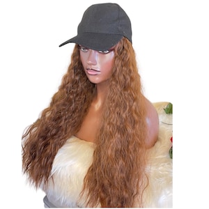 Baseball Hat Wig |  Hat Wig With  Hair Attached | Chemo Hat With Brading Hair| Alopecia Hat Wig |Customised Baseball Hat Wig |