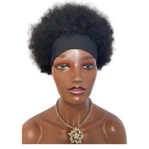 100% Human Hair Headband wig | Ponytail wig | Interchangeable headband & free parting hair loss wig | Alopecia wig  | Afro kinky wig | Gym