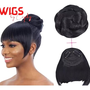 Caphy Hair Bun, Hair Bun For Natural Hair, African American Updo Black Hairstyles