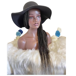 Fedora Braided Hat Wig |  Hat Wig With Braiding Hair Attached | Chemo Hat With Brading Hair| Alopecia Hat Wig |Customised Braided Hat Wig |