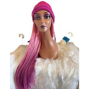 Beanie Braided Hat Wig |  Hat Wig With Braiding Hair Attached | Chemo Hat With Brading Hair| Alopecia Hat Wig |Customised Braided Hat Wig |