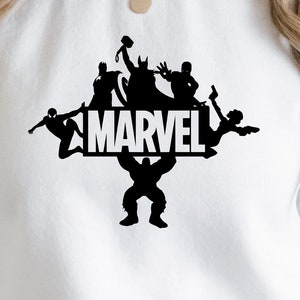All Superhero Silhouette Svg Png, Avengers Shirt Svg, Avengers Heroes Svg Png, Cricut, Cut File, Sublimation, Silhouette,  Instant Download
