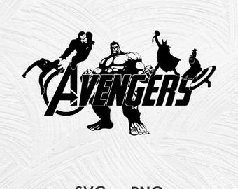 Todos los superhéroes Avengers Svg Png, Avengers Svg, Png, Superhéroes Silueta Svg, Cricut, Archivo de corte, Descarga instantánea, Archivo de impresión