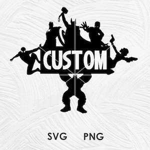Custom All Superhero Silhouette Svg Png, Avengers Shirt Svg, Custom Heroes Png, Cricut, Cut File, Sublimation, Silhouette, Instant Download