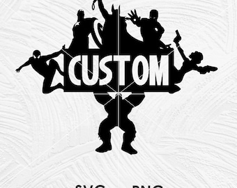 Silueta de superhéroe personalizada (SVG/PPT), camiseta de los Vengadores (SVG), héroes personalizados (PPT), Cricut, archivo de corte, sublimación, silueta, descarga instantánea
