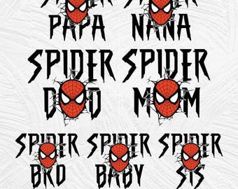 Spideer Family Bundle Svg Png Cricut, Spideer Mom Shirt Svg, Spideer Dad Shirt Png, Avengers Spideer Family, Family Spideer Bundle Shirt Sv