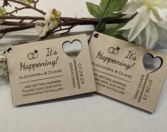 Wedding Save the Date Cards - Wood