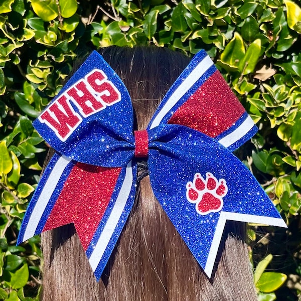 Glitter Cheer Bow | Glitter Competition Cheer Bow | Full Size Glitter Cheer Bow | 3" Grosgrain Personalized Sport or Team Bow