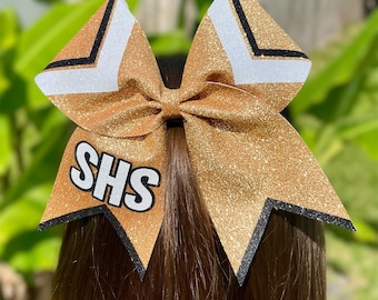 Glitter Cheer Bow | Glitter Competition Cheer Bow | Full Size Glitter Cheer Bow | 3" Grosgrain Personalized Sport or Team Bow