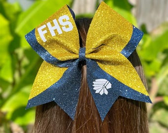 Glitter Cheer Bow | Glitter Competition Cheer Bow | Full Size Glitter Cheer Bow | 3" Grosgrain Personalized Sport or Team Bow