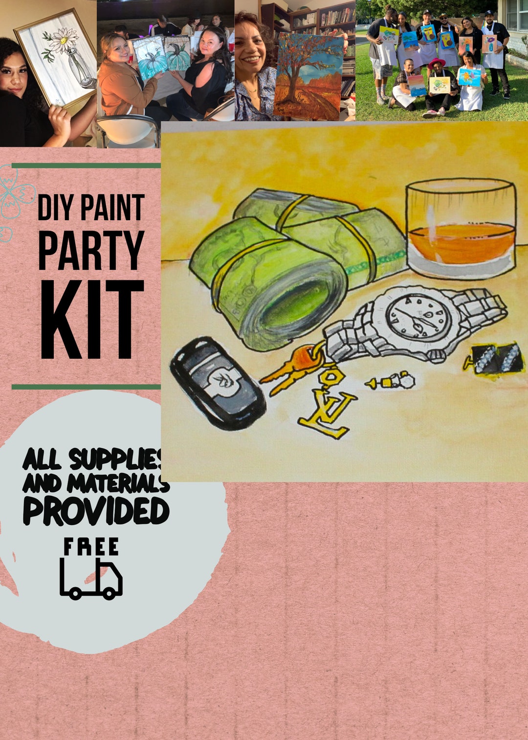 Nutcracker Holiday DIY Paint Party Kit /christmas Paint and Art Kit / supplies and Materials Included Beginner Friendly, DIY Crafts, Painting 