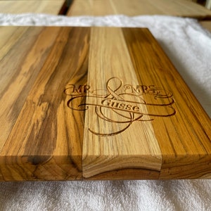 Custom Teak Cutting Boards with Laser or Carved Design